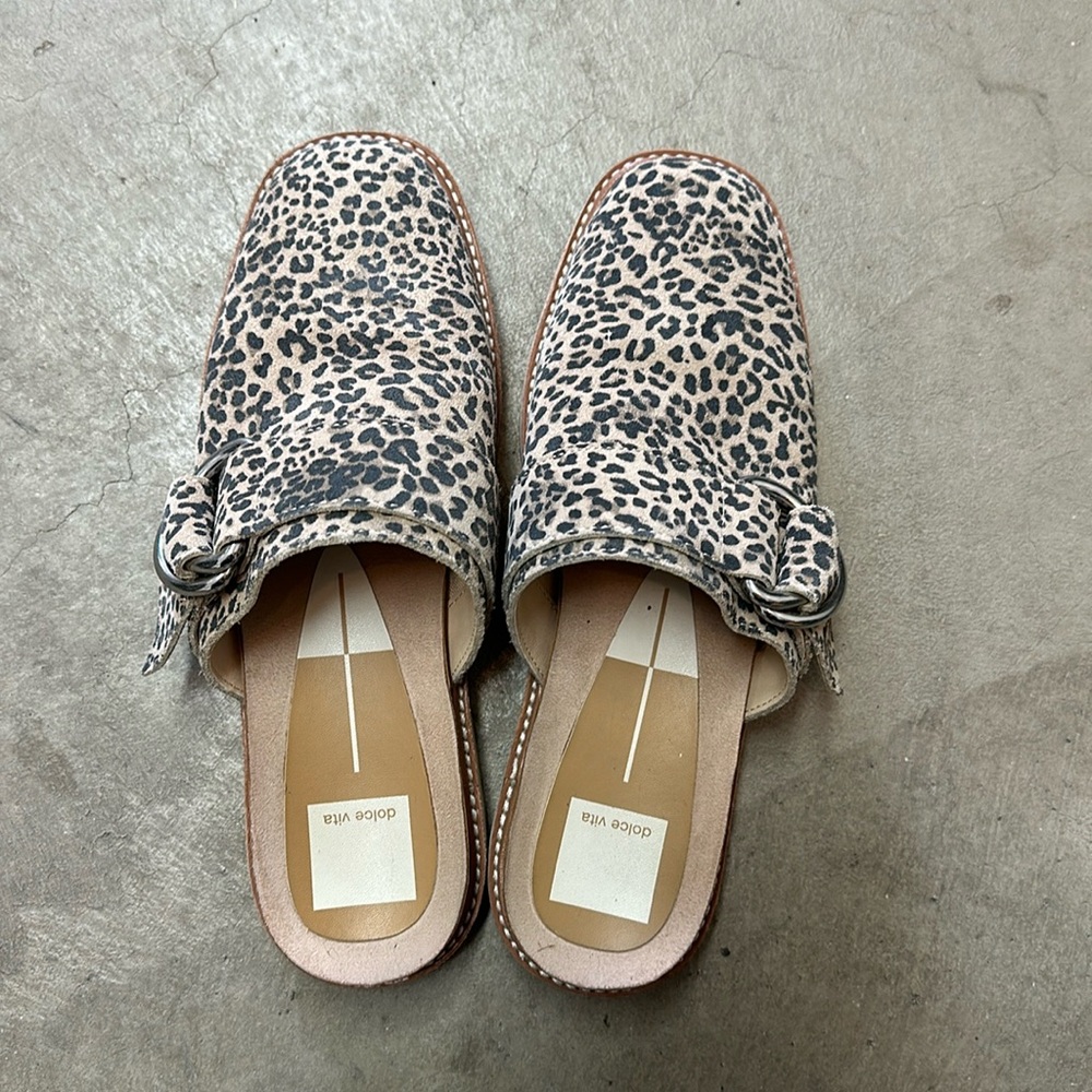 Dolce Vita Leopard Mules; worn once